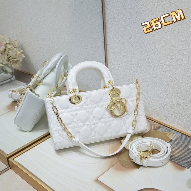 Medium Lady D-Joy bag white patent leather CD0540 XB002 26cm
