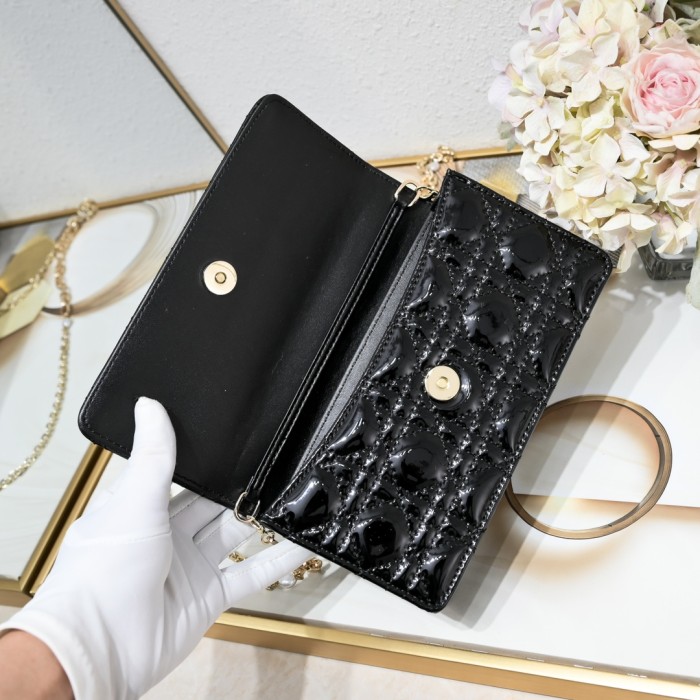 Miss Dior Mini Bag black patent leather CD2023 XB071 21cm