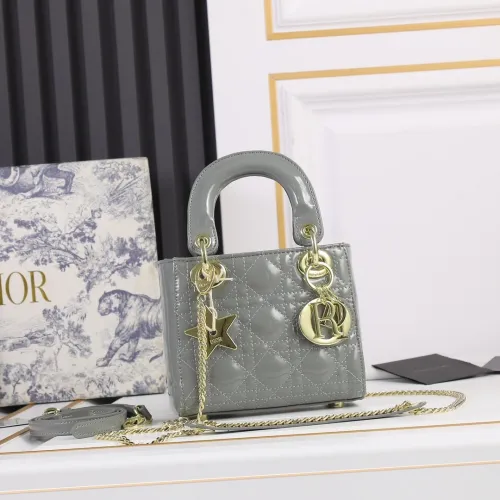 Mini Lady Dior Bag Grey patent leather CD2025 XB071 17cm
