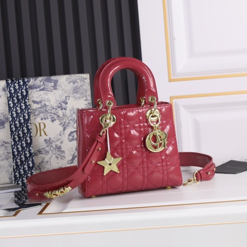 Small Lady Dior My ABCDior Bag Pink patent leather CD2026 XB081 20cm