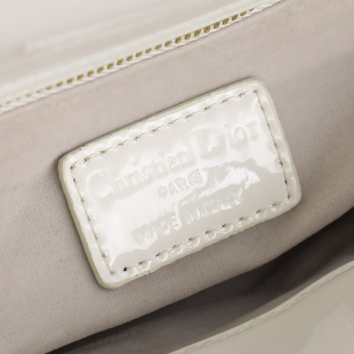 Small Lady Dior My ABCDior Bag White patent leather CD2026 XB081 20cm