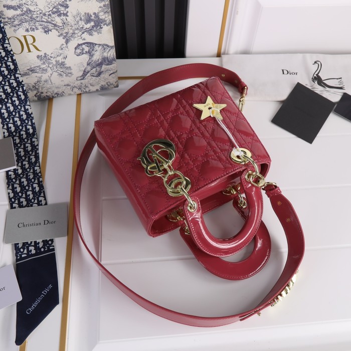 Small Lady Dior My ABCDior Bag Pink patent leather CD2026 XB081 20cm