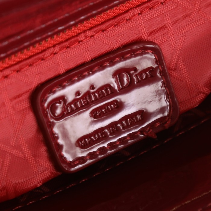 Small Lady Dior My ABCDior Bag Burgundy patent leather CD2026 XB081 20cm