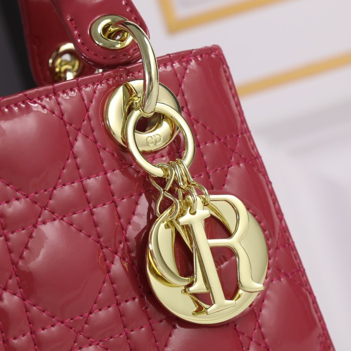 Small Lady Dior My ABCDior Bag Pink patent leather CD2026 XB081 20cm