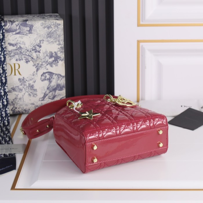 Small Lady Dior My ABCDior Bag Pink patent leather CD2026 XB081 20cm