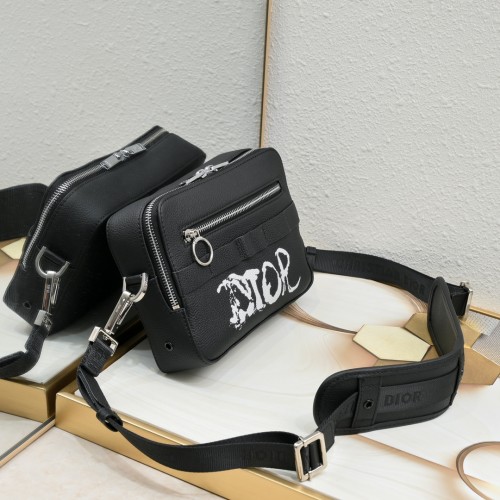 Safari Messenger Bag Black Silk screen CD-1050 XB022 22cm 02