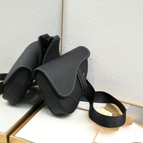 Saddle Bag Black with white CD-1040 XB022 28cm