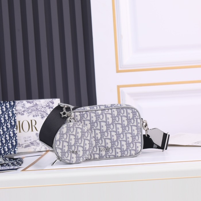 Dior Shoulder with coin purse Gray print 2345 LM071 19cm