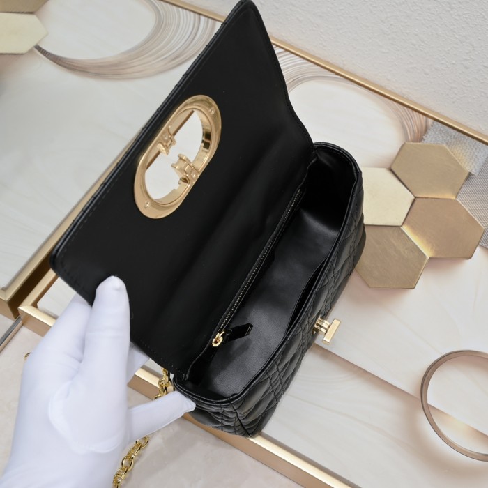 Small Dior Caro Bag Black 9797 XB091 21cm