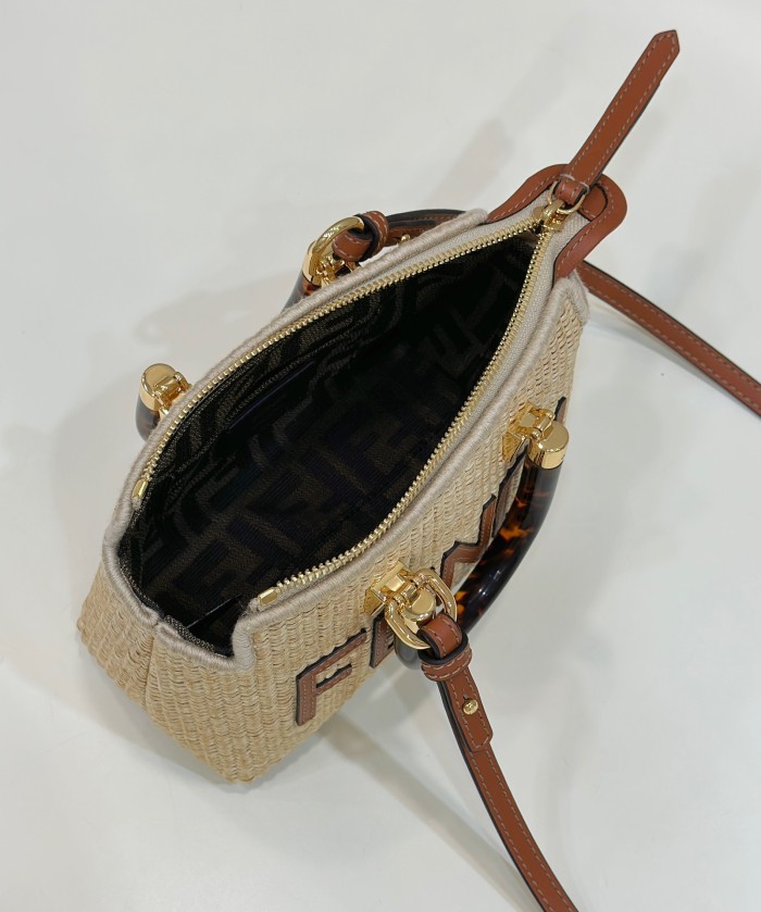 By The Way Mini Bag beige straw 4401 LM071 17cm