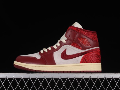 Air Jordan 1 Mid GS Tiki Leaf AJ1 DZ2820-601 XM003