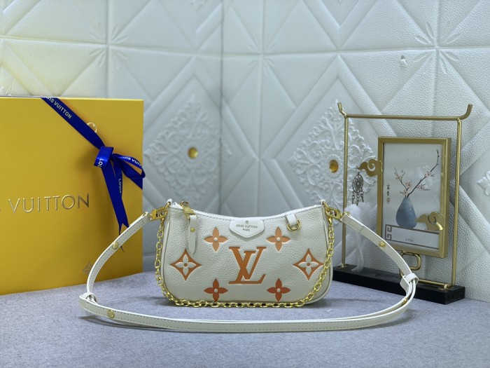 LV Easy Pouch On Strap Beige print M80349 MQ051 19cm