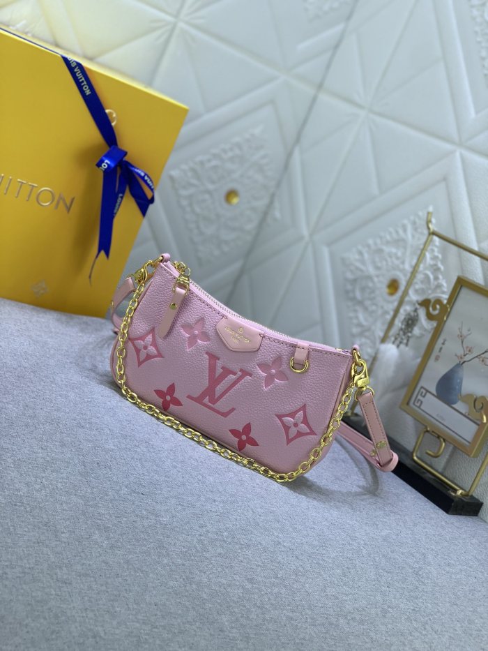 LV Easy Pouch On Strap Pink print M80349 MQ051 19cm