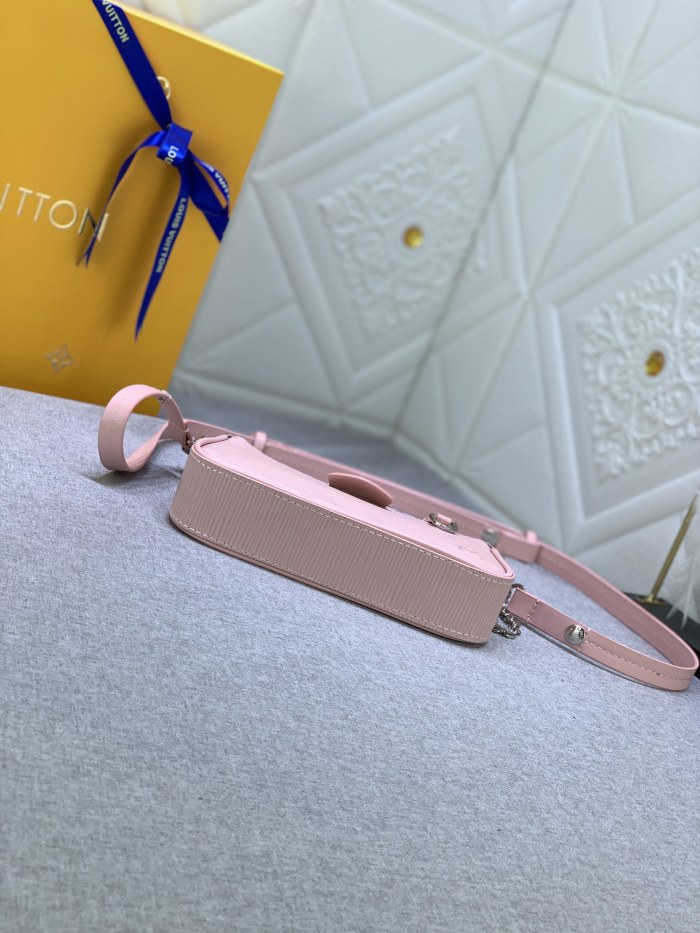 LV Easy Pouch On Strap Pink water ripples M80349 MQ051 19cm