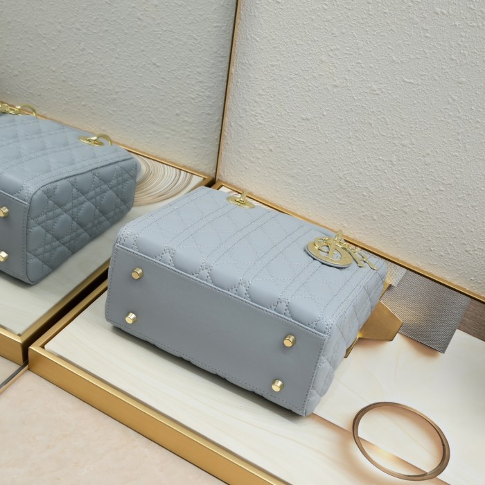 Medium Lady Dior Bag Blue Sheepskin LM071 24cm