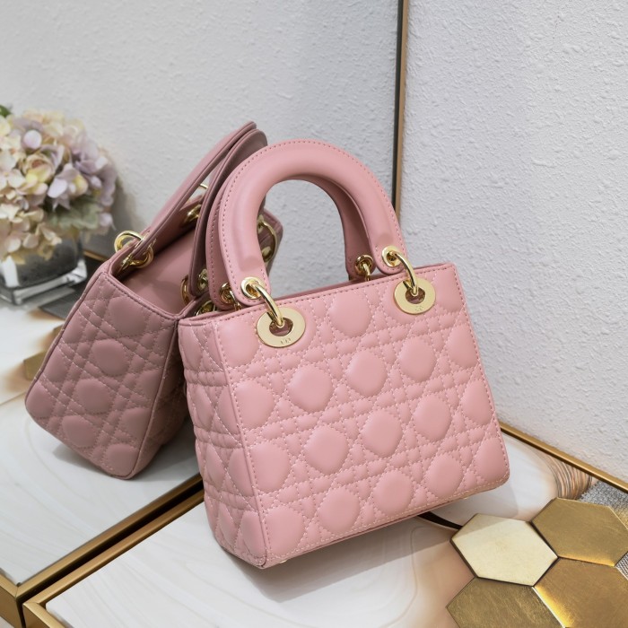 Small Lady Dior My ABCDior Bag Pink Sheepskin 1022 LM061 20cm