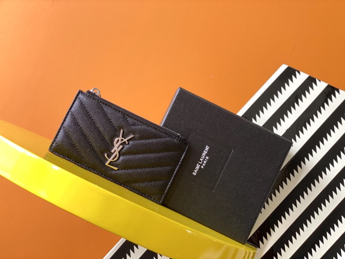 High quality YSL Zipper Wallet 607915 LM031 13cm