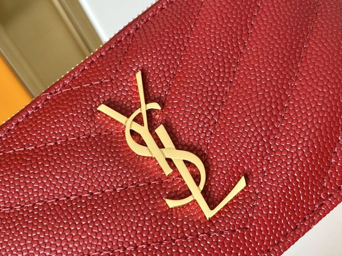 High quality YSL Zipper Wallet 607915 LM031 13cm