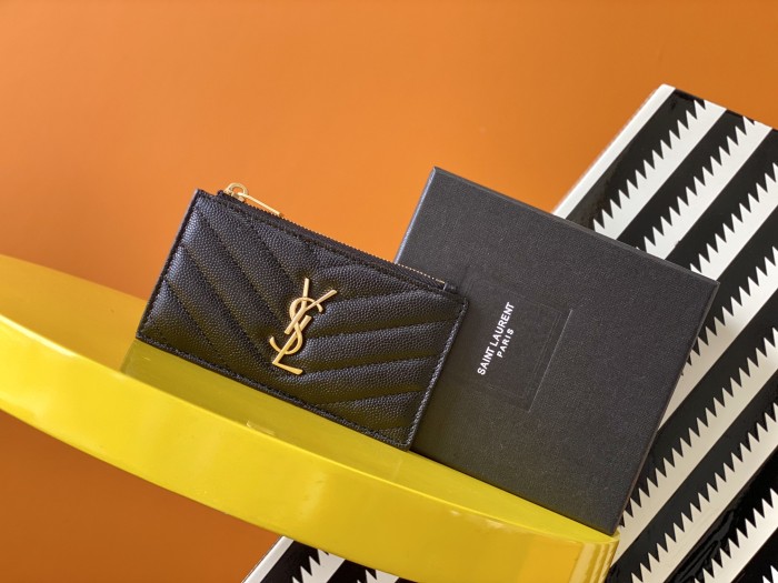 High quality YSL Zipper Wallet 607915 LM031 13cm