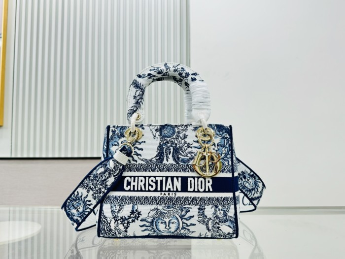 High quality Dior Medium Lady D-Lite Bag 9920 LM003 24cm