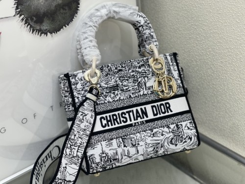 High quality Dior Medium Lady D-Lite Bag 9920 LM003 24cm