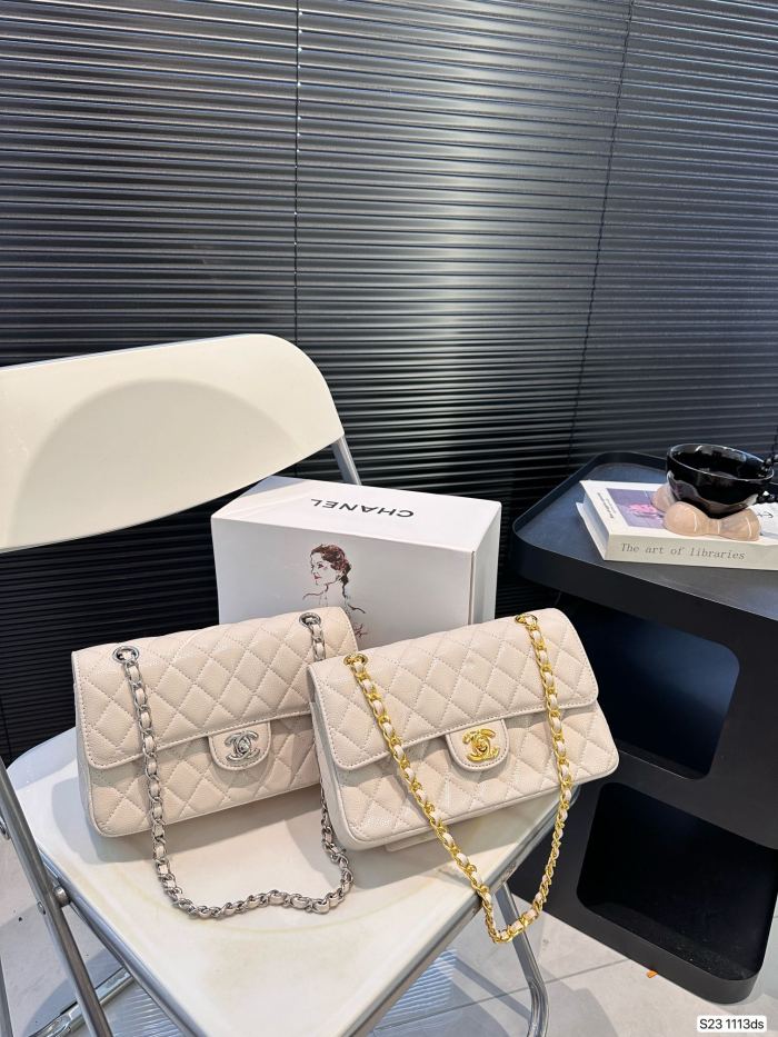 Chanel Classic Flap Bag Caviar 1113 LLS081 23cm