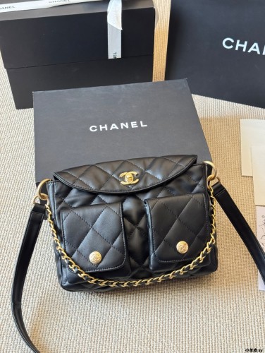 Chanel 24P Supple Twins Hobo Bag 053 DB512 23cm