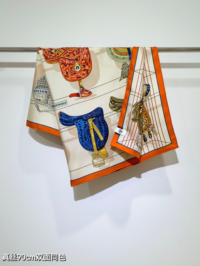 Hermes Silk make scarf SHMS2501 90*90cm