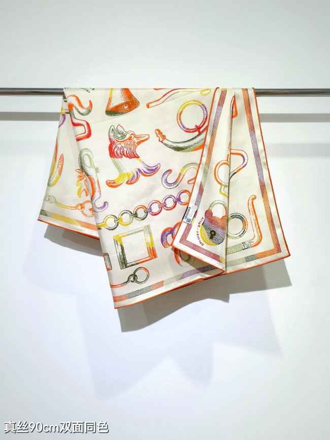 Hermes Silk make scarf SHMS2506 90*90cm