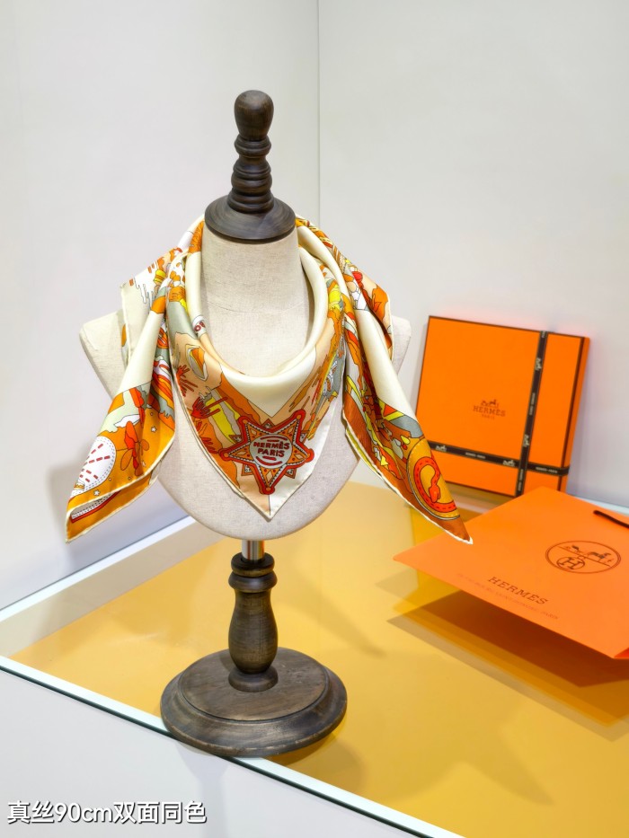 Hermes Silk make scarf SHMS2509 90*90cm