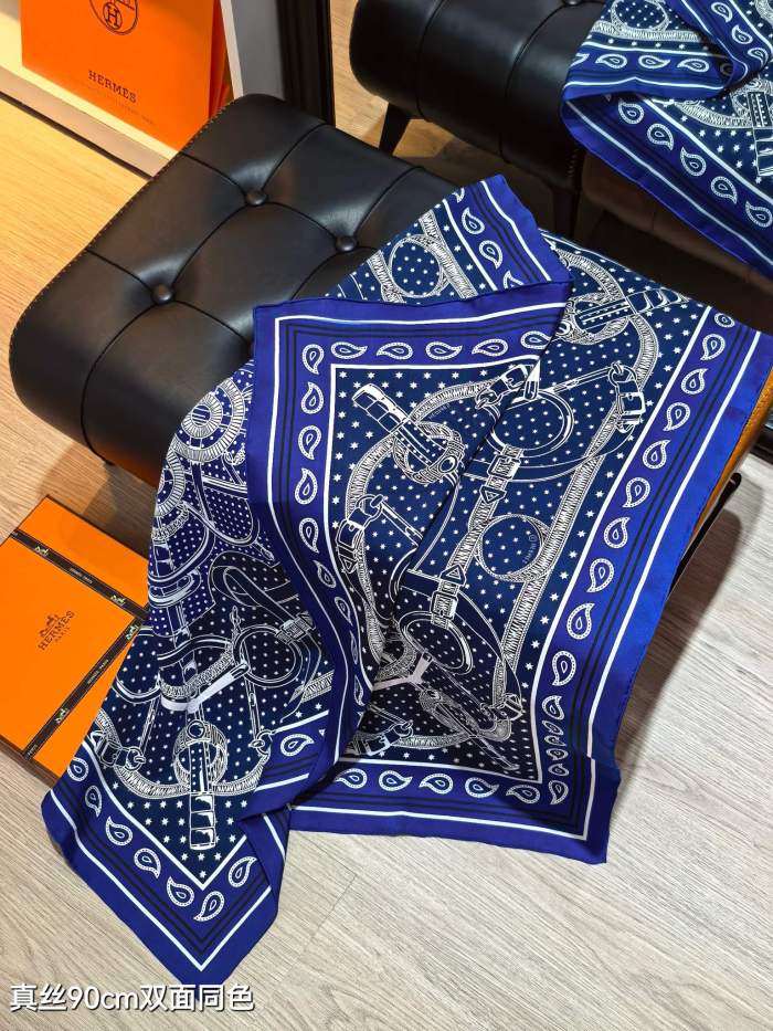 Hermes Silk make scarf SHMS2504 90*90cm