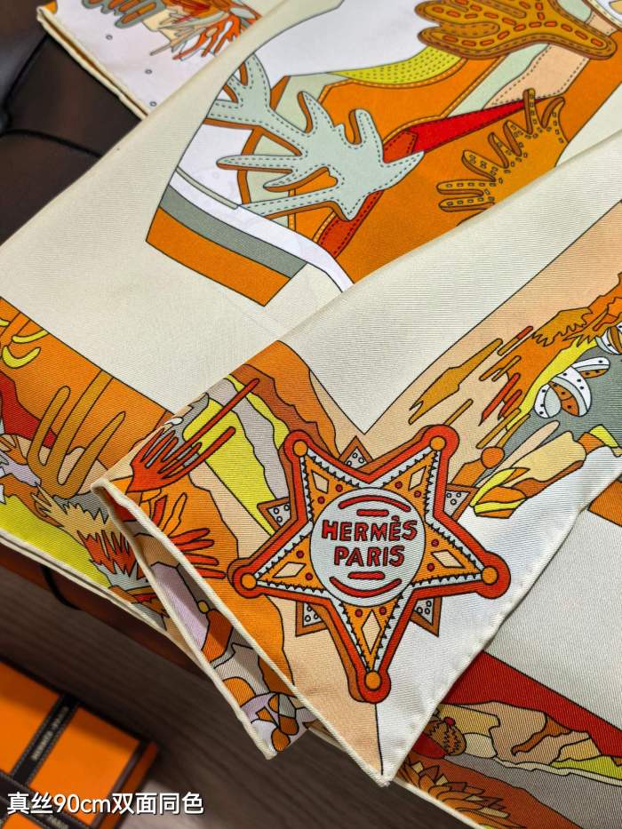Hermes Silk make scarf SHMS2509 90*90cm