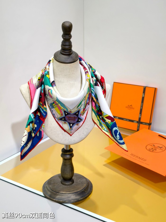 Hermes Silk make scarf SHMS2509 90*90cm
