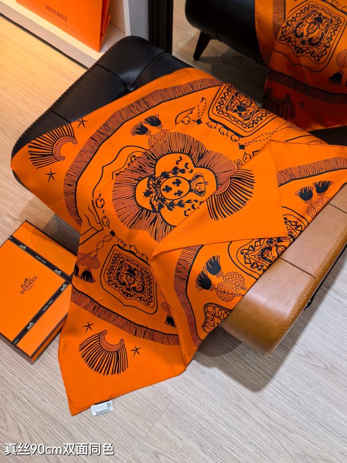 Hermes Silk make scarf SHMS2507 90*90cm
