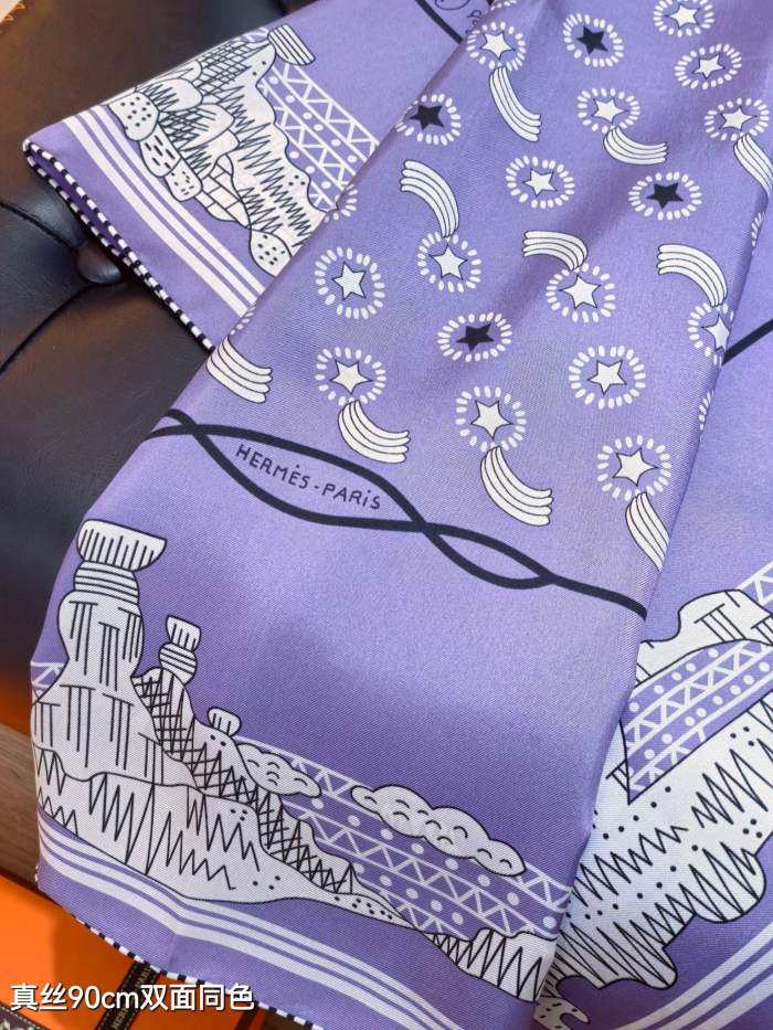 Hermes Silk make scarf SHMS2510 90*90cm