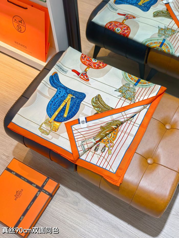 Hermes Silk make scarf SHMS2501 90*90cm