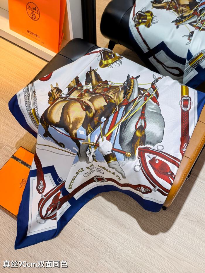 Hermes Silk make scarf SHMS2503 90*90cm