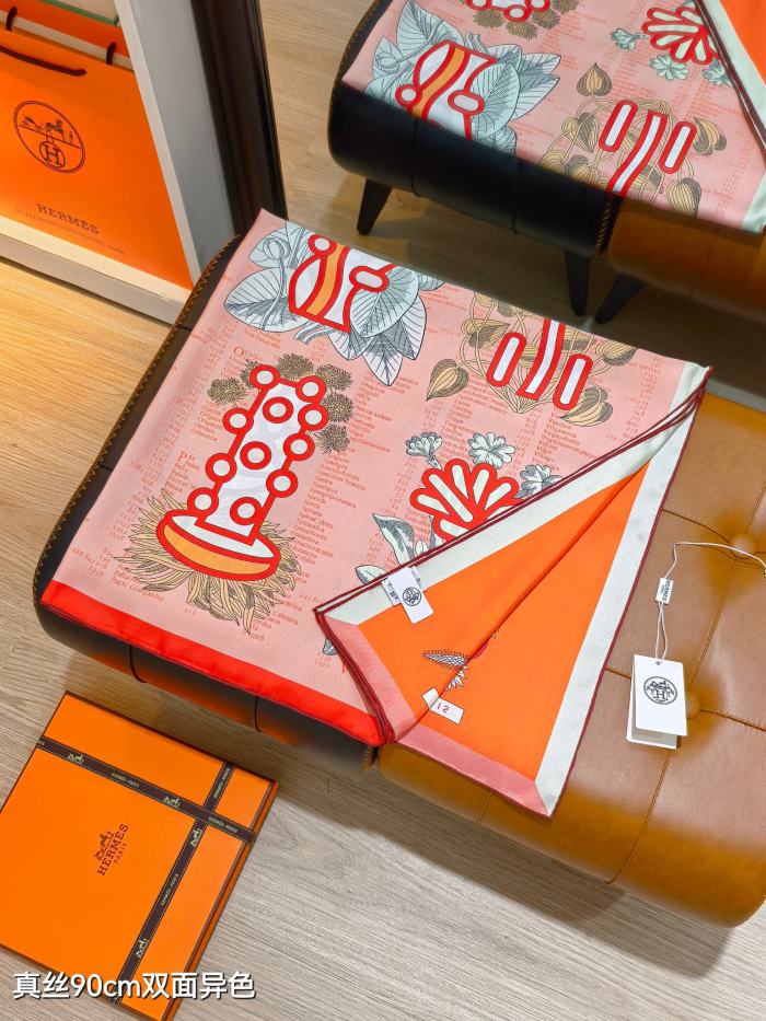 Hermes Silk make scarf SHMS2527 90*90cm