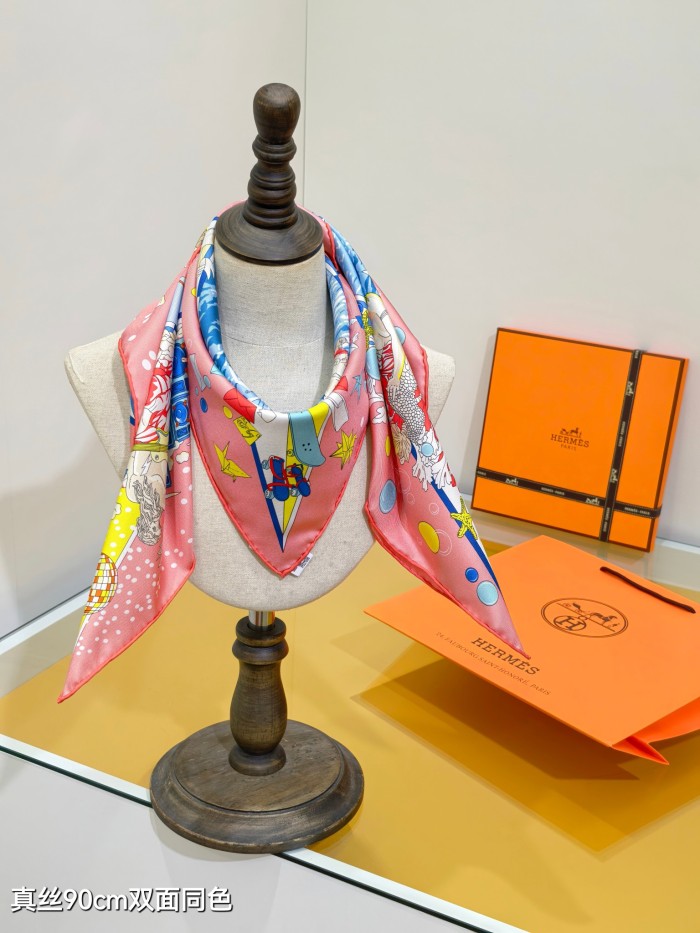 Hermes Silk make scarf SHMS2533 90*90cm