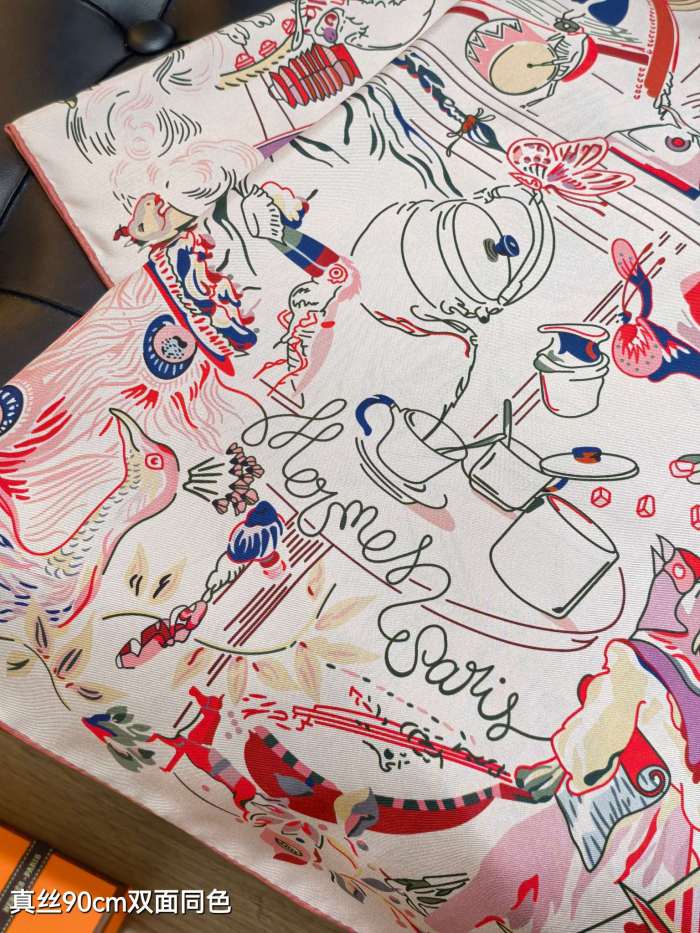 Hermes Silk make scarf SHMS2530 90*90cm