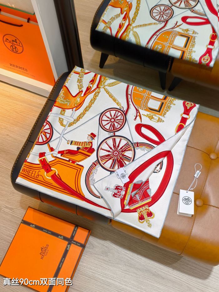 Hermes Silk make scarf SHMS2540 90*90cm