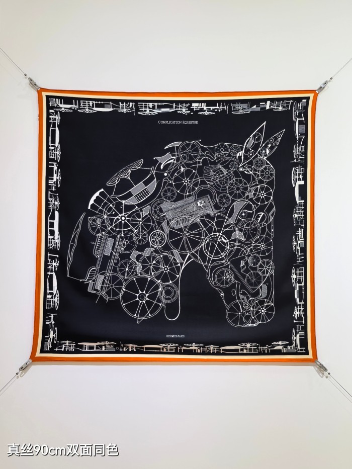 Hermes Silk make scarf SHMS2543 90*90cm