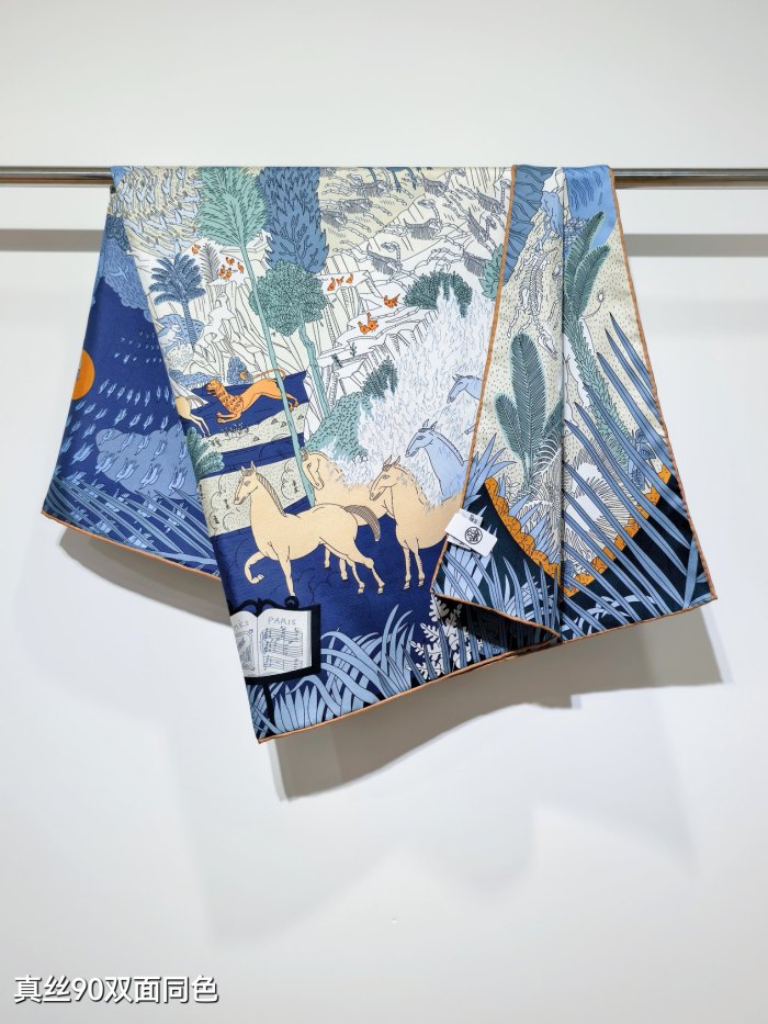 Hermes Silk make scarf SHMS2537 90*90cm