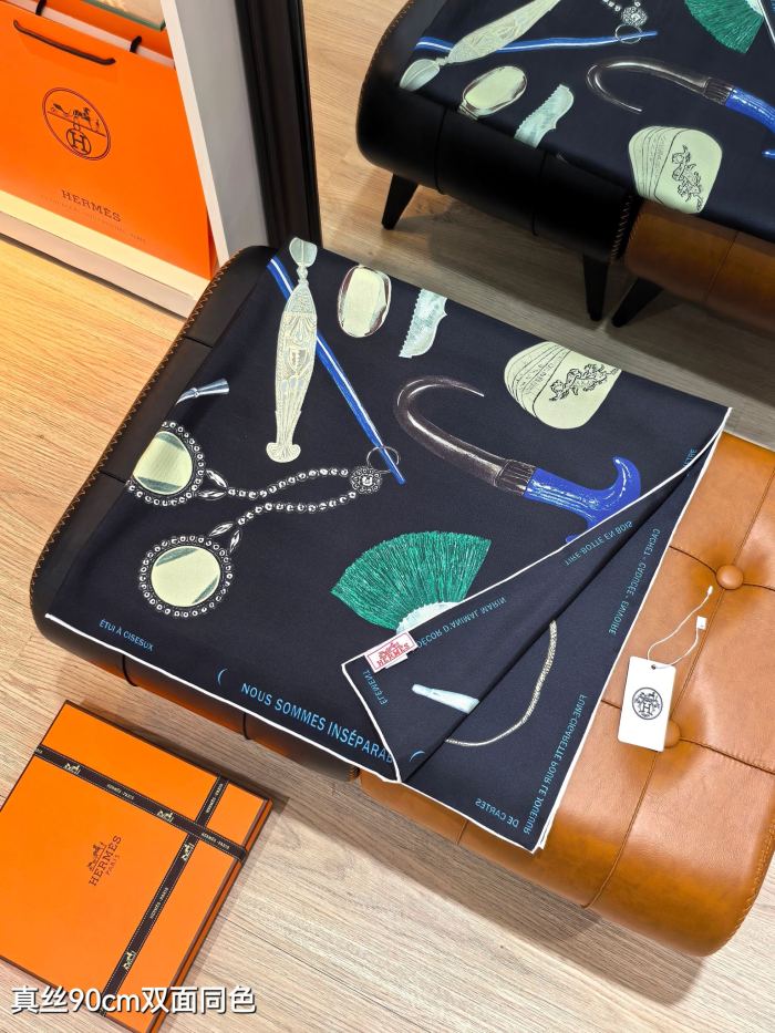 Hermes Silk make scarf SHMS2517 90*90cm