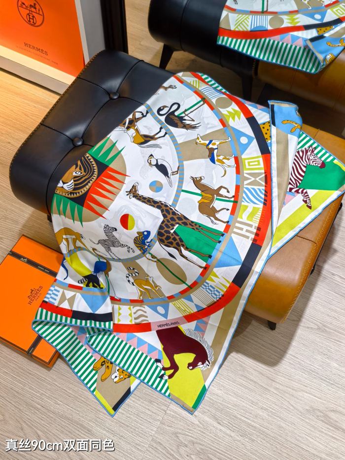 Hermes Silk make scarf SHMS2512 90*90cm