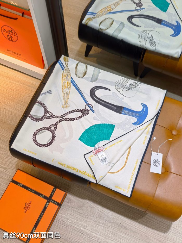 Hermes Silk make scarf SHMS2517 90*90cm