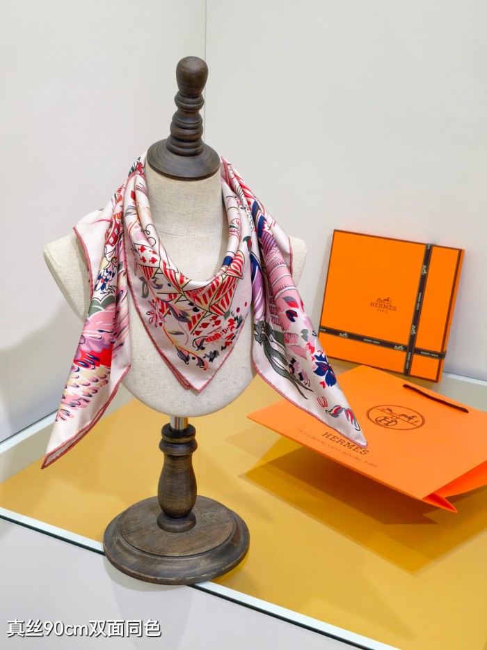 Hermes Silk make scarf SHMS2530 90*90cm