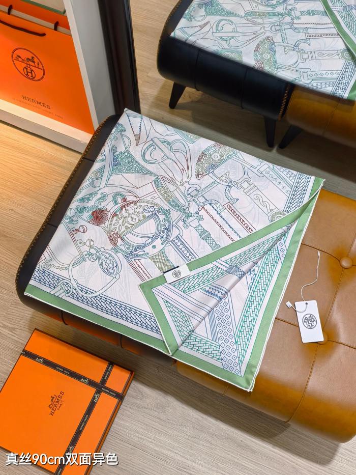 Hermes Silk make scarf SHMS2528 90*90cm