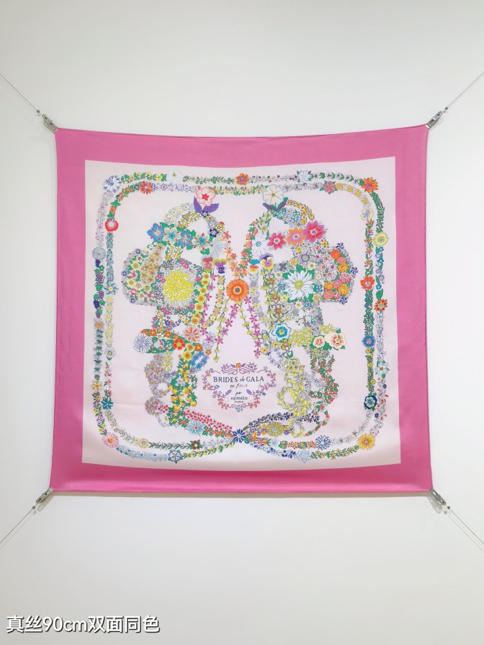Hermes Silk make scarf SHMS2524 90*90cm