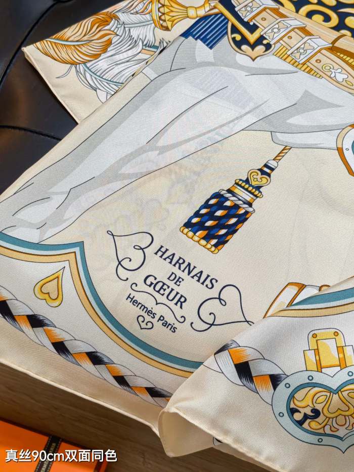 Hermes Silk make scarf SHMS2534 90*90cm